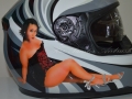 Airbrushed Pin-Up on Motorcycle Helmet